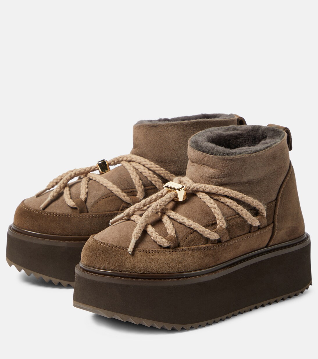 Bottines Classic Platform en daim et shearling | Inuikii