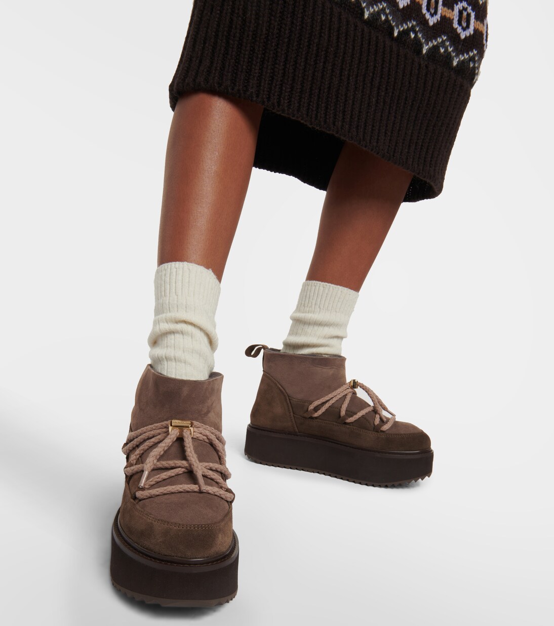 Bottines Classic Platform en daim et shearling | Inuikii