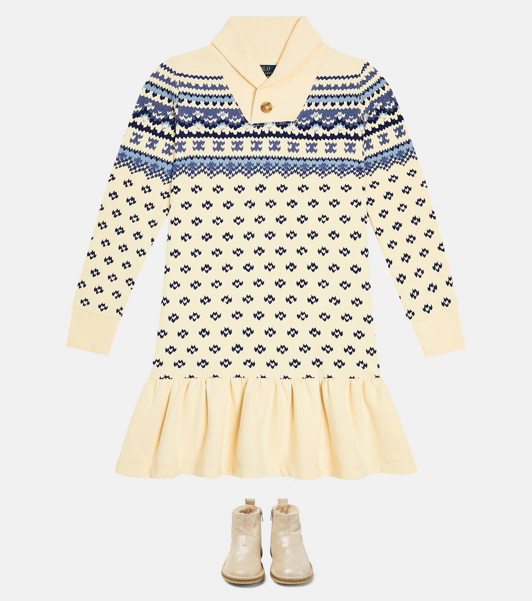 Fair Isle cotton blend dress | Polo Ralph Lauren Kids