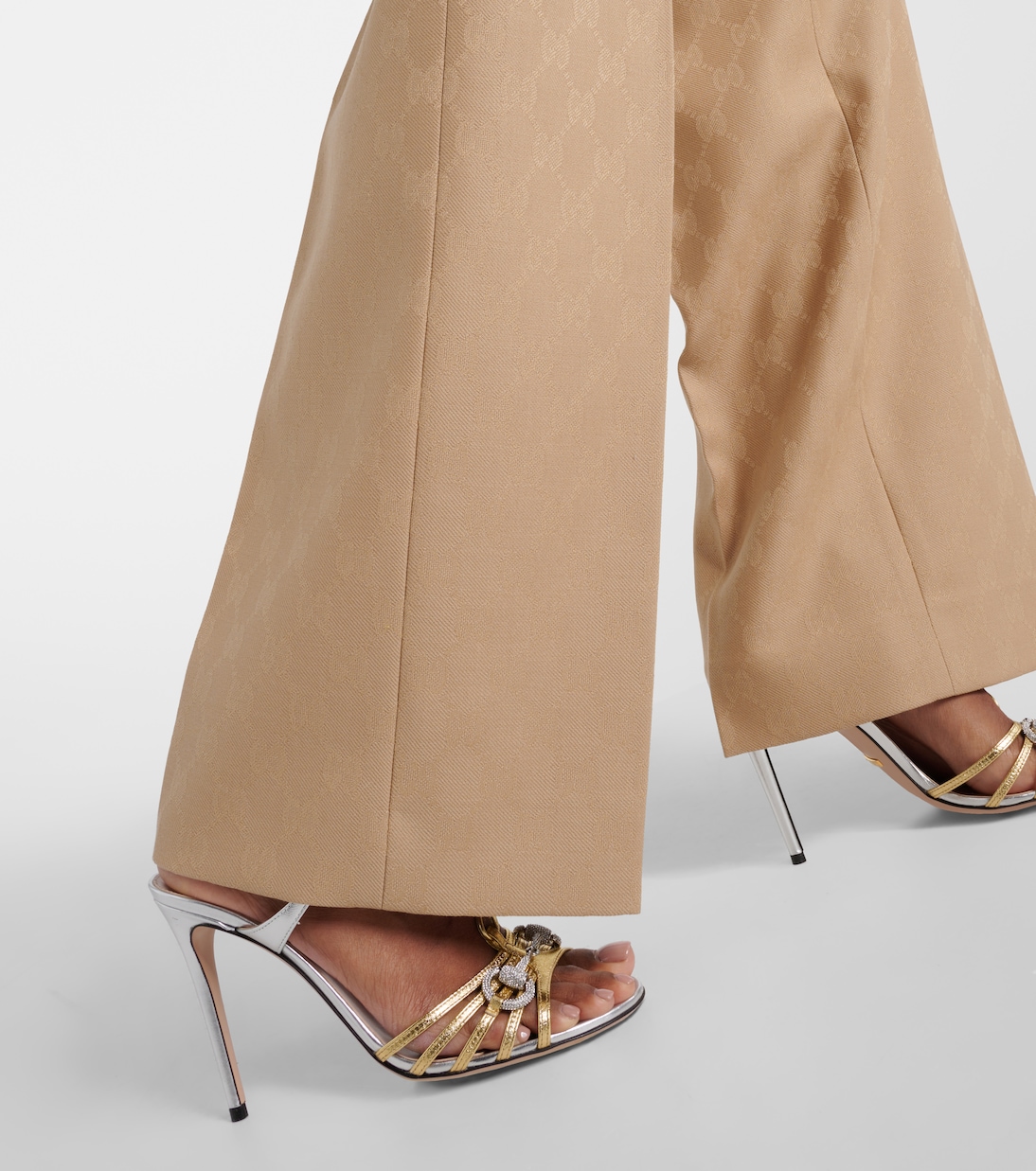 Pantalon droit GG en jacquard de laine | Gucci