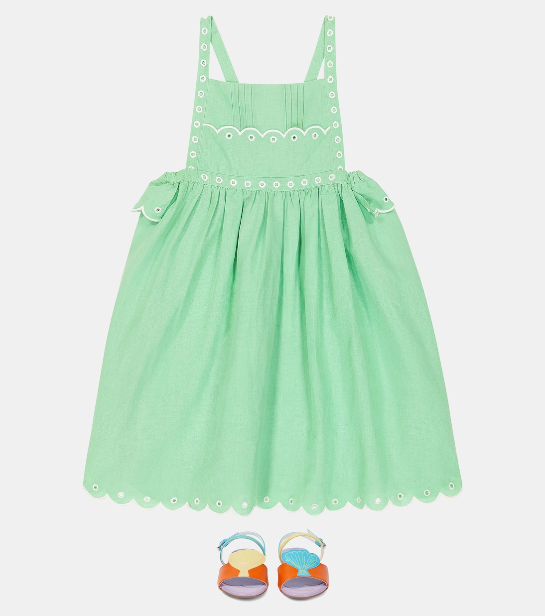 Embroidered linen and cotton dress | Stella McCartney Kids