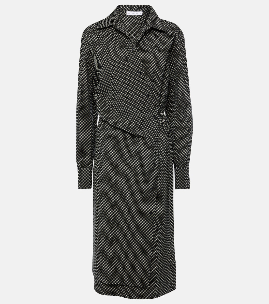 Robe portefeuille White Label Lane en coton à carreaux | Proenza Schouler