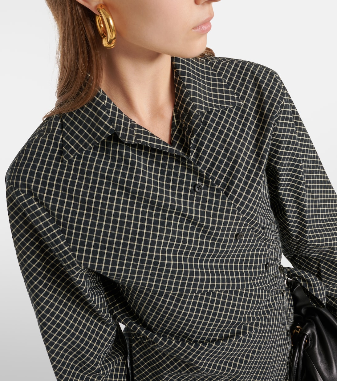 Robe portefeuille White Label Lane en coton à carreaux | Proenza Schouler