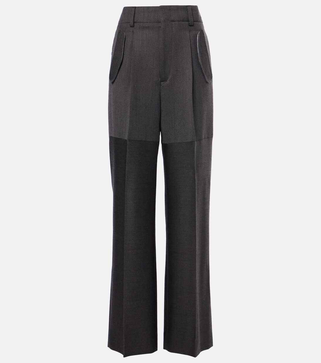Pantalones anchos de lana con paneles | Victoria Beckham