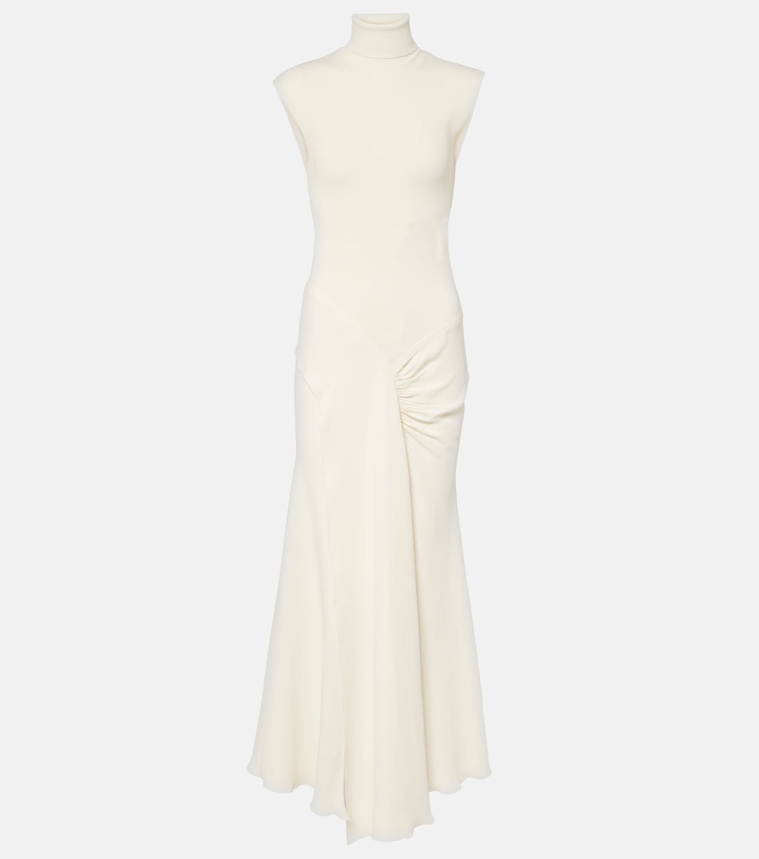 Draped turtleneck jersey maxi dress | Victoria Beckham