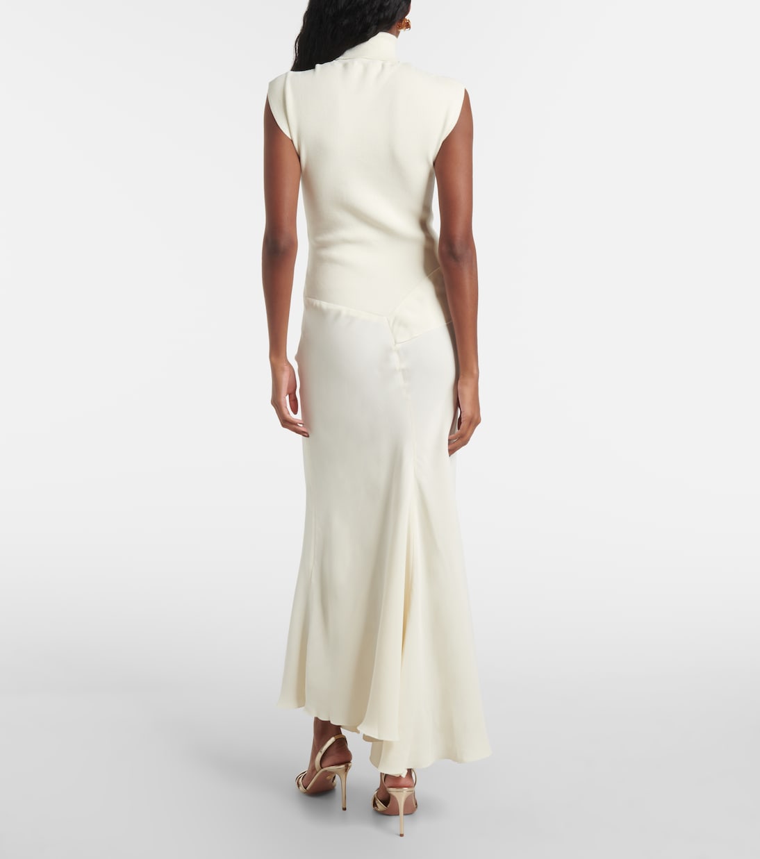 Draped turtleneck jersey maxi dress | Victoria Beckham