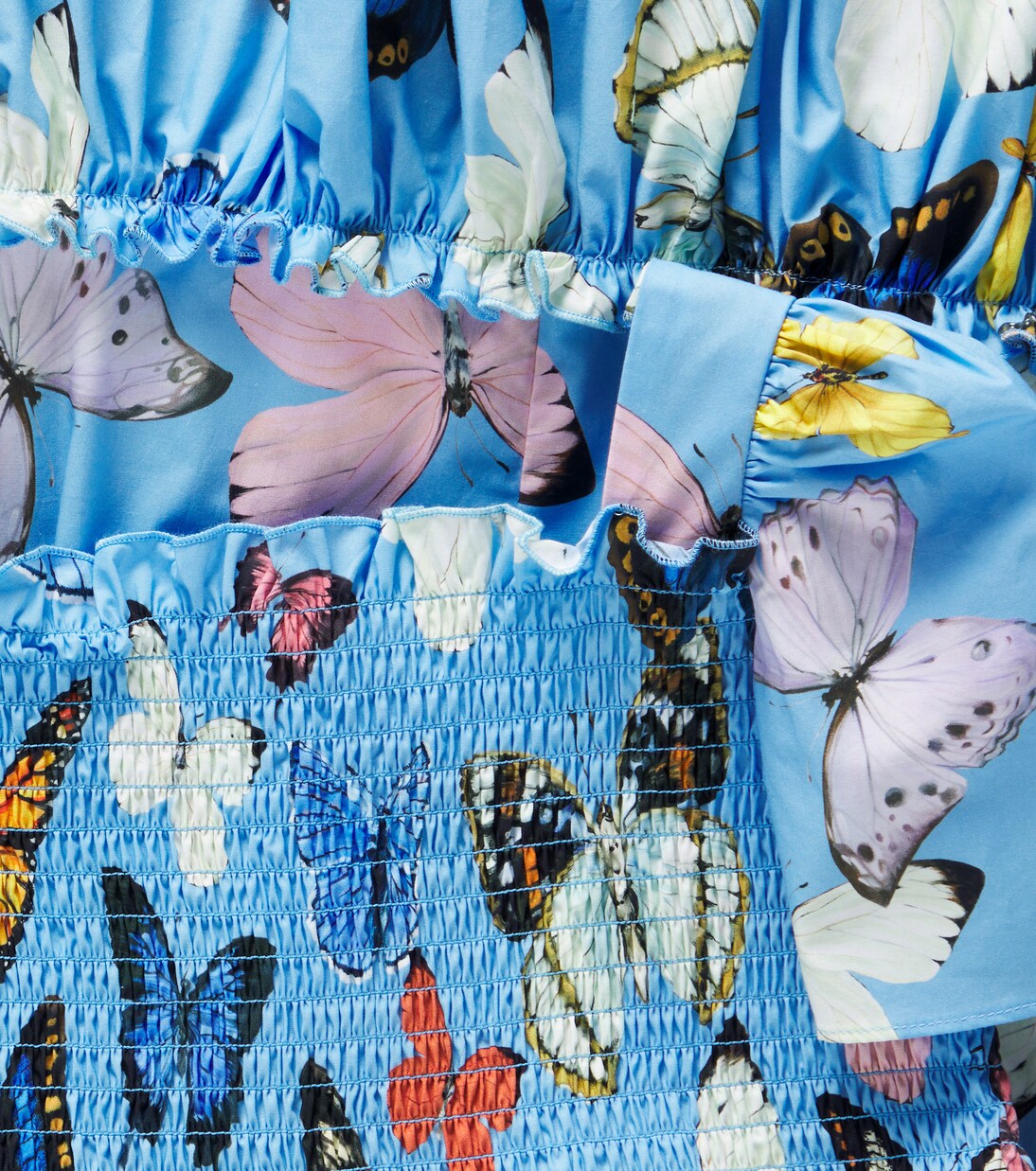 Printed shirred cotton poplin dress | Dolce&Gabbana Kids