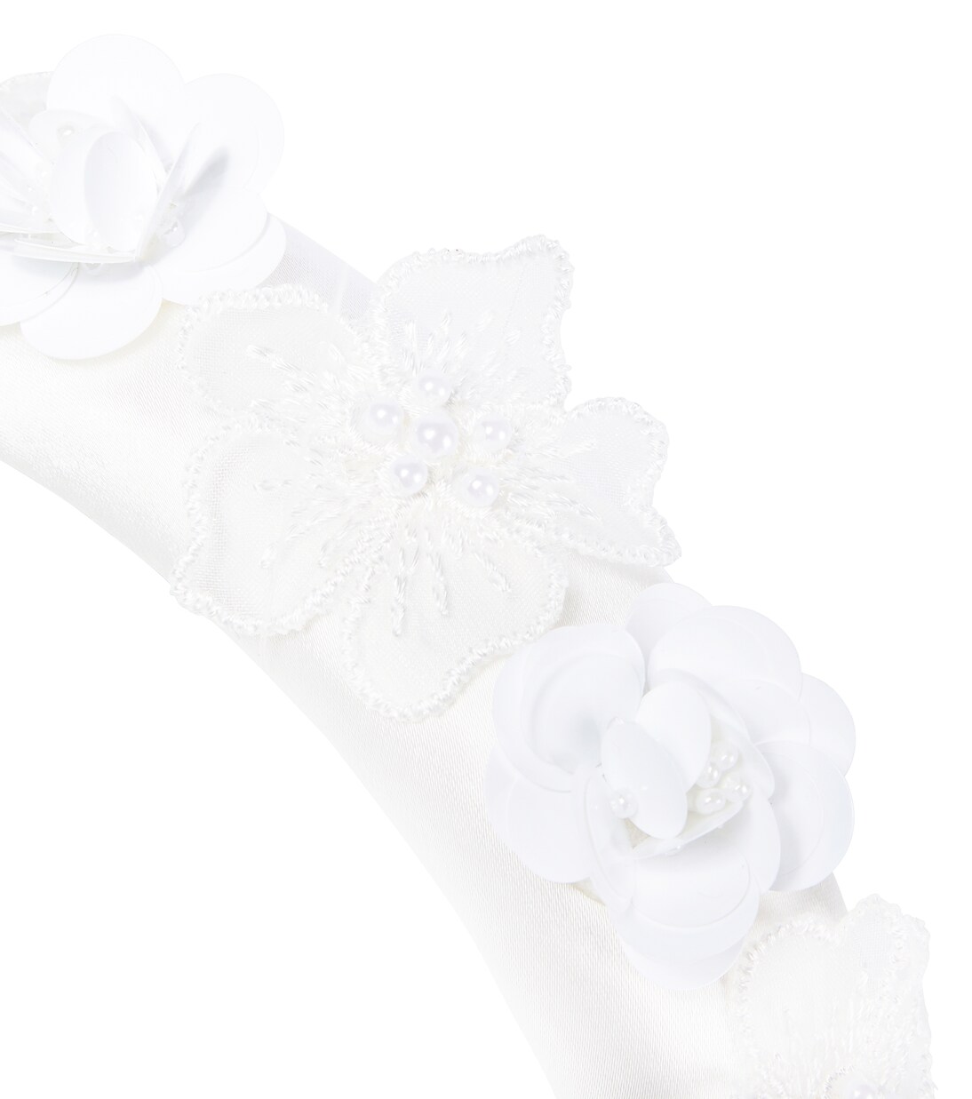 Floral-appliqué silk headband | Self-Portrait Kids
