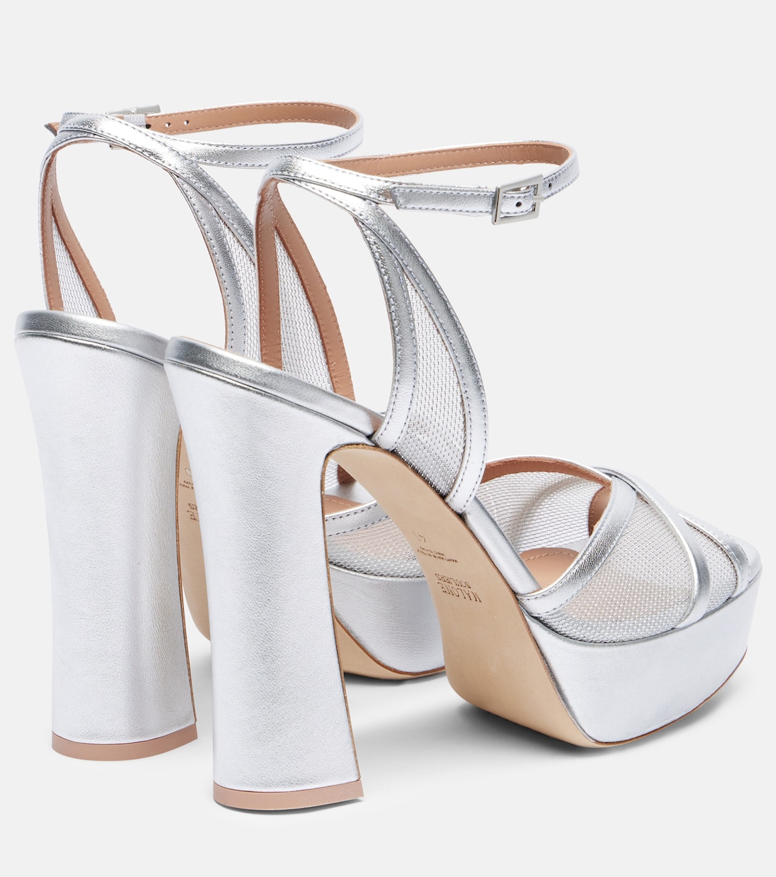 Plateausandalen Sylvie 125 aus Metallic-Leder | Malone Souliers