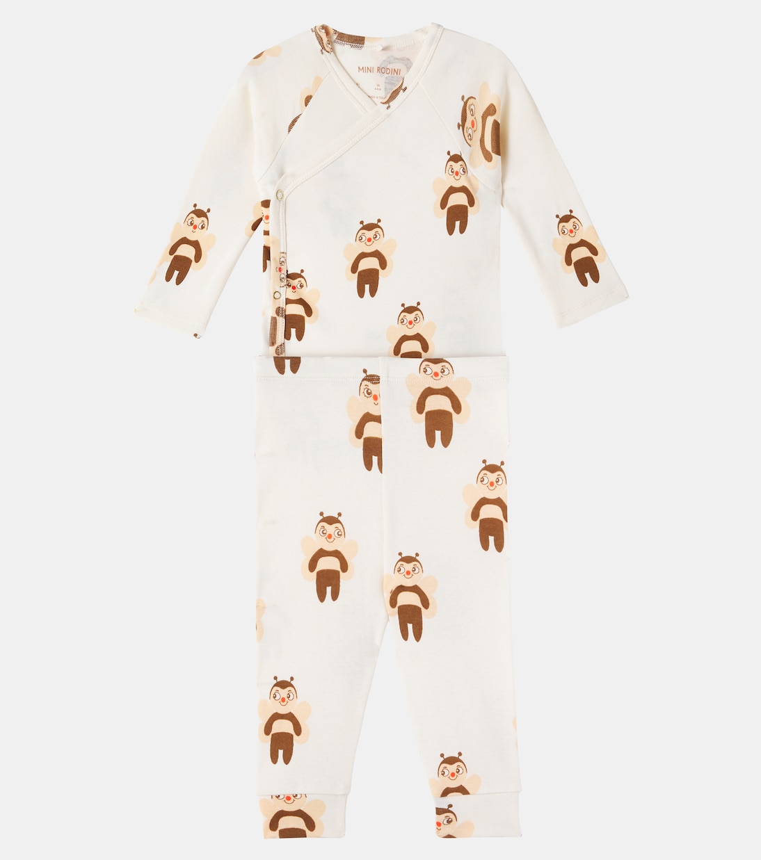 Baby printed cotton bodysuit and pants set | Mini Rodini