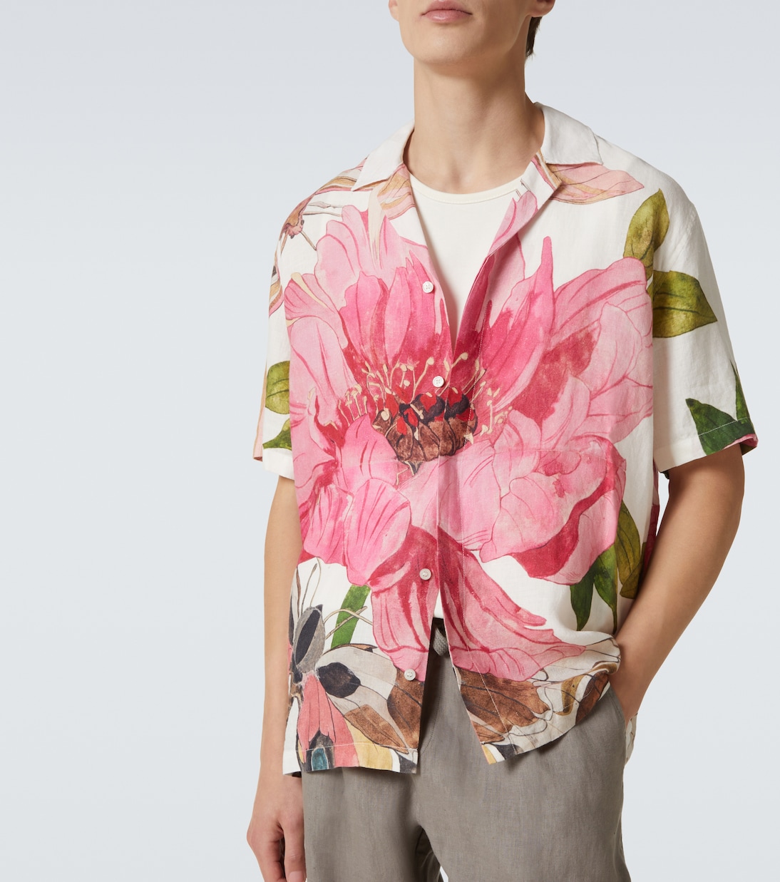 Maitan floral linen bowling shirt | Orlebar Brown