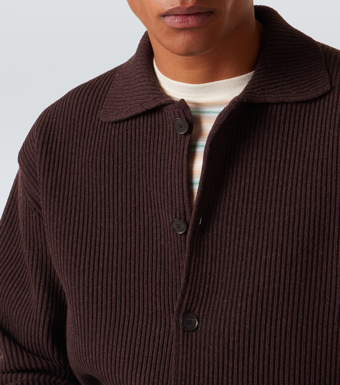 Ribbed-knit wool cardigan | Auralee