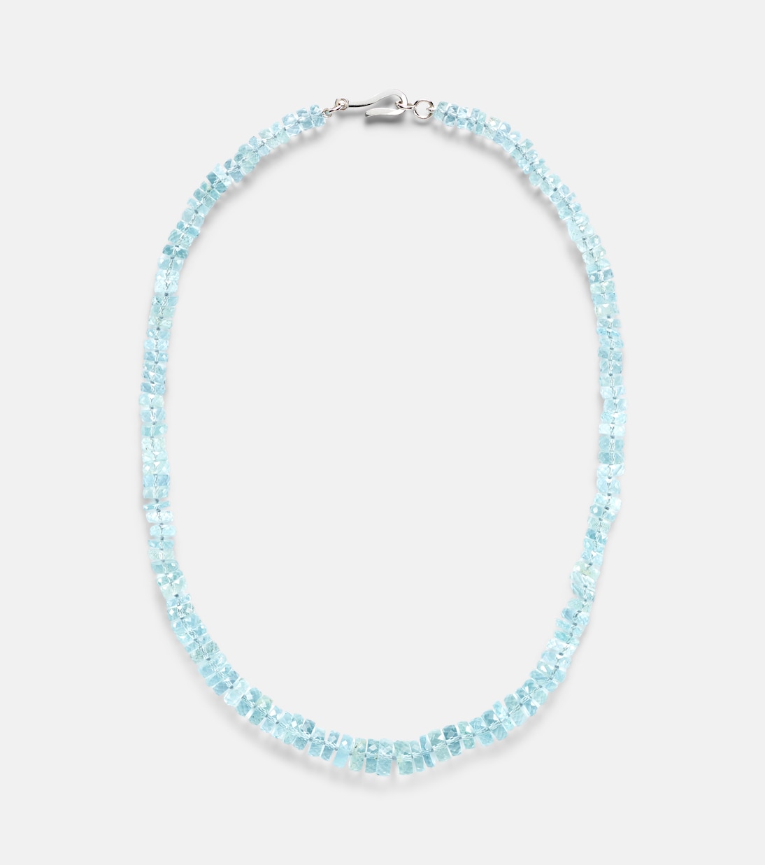 18k white gold necklace with aquamarines  | Ileana Makri