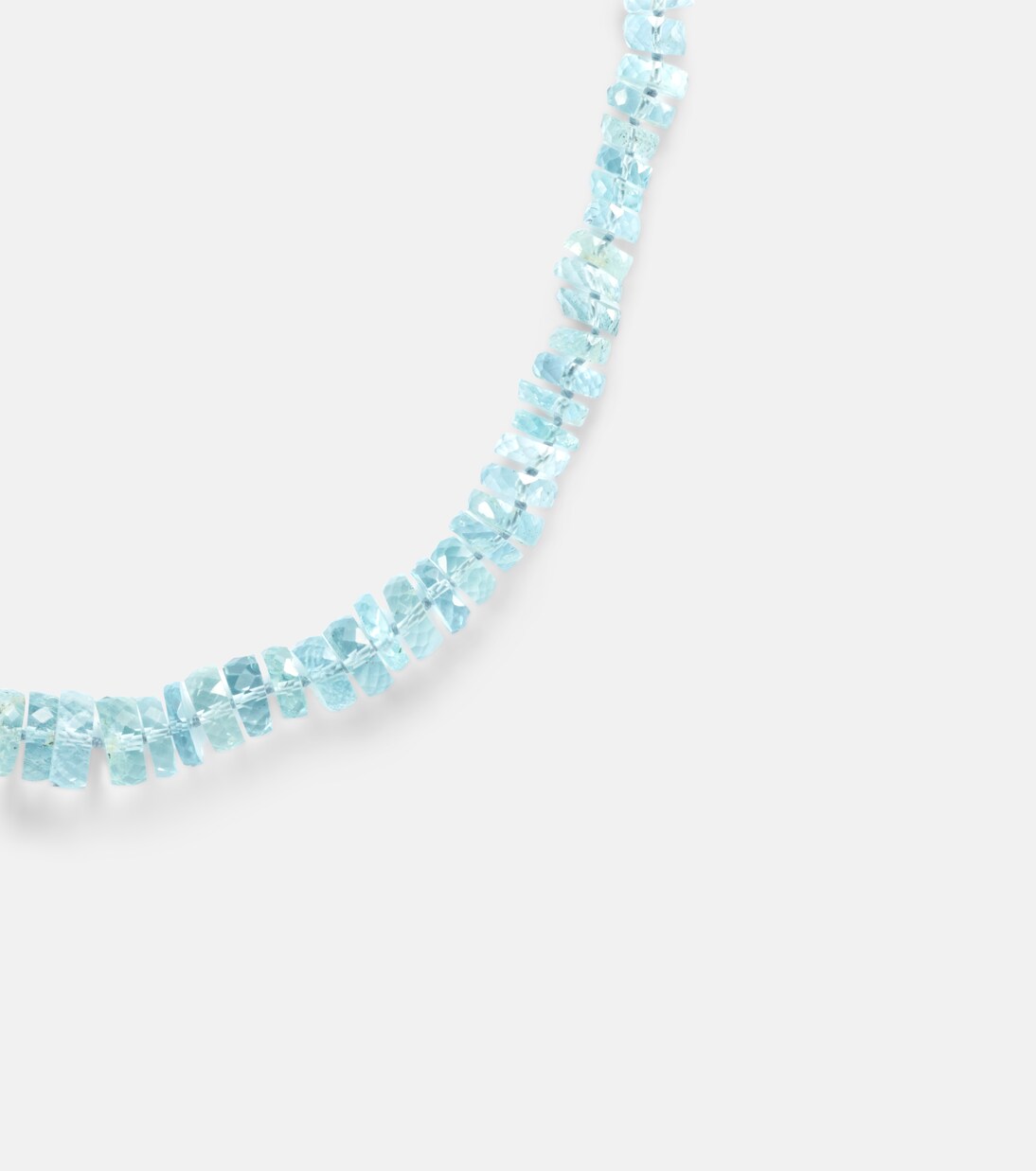 18k white gold necklace with aquamarines  | Ileana Makri