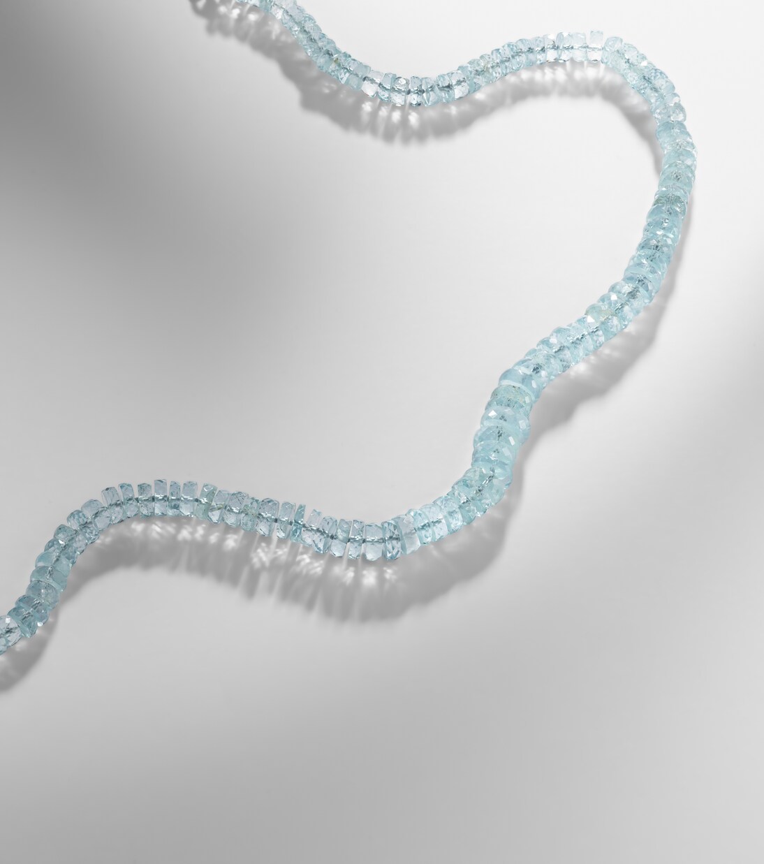 18k white gold necklace with aquamarines  | Ileana Makri