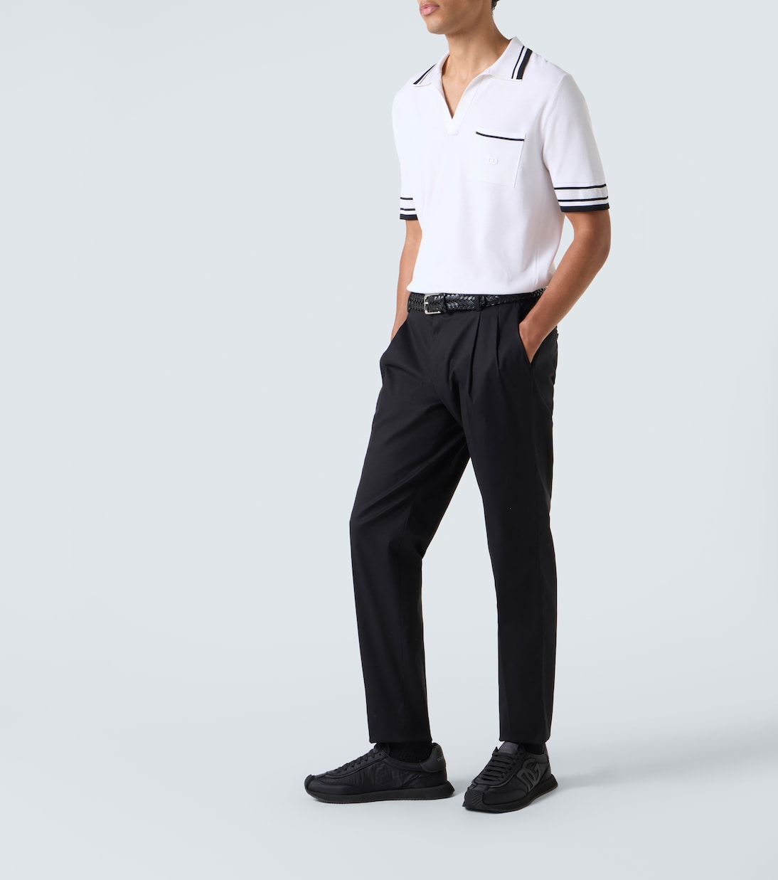 Sneakers in canvas con pelle | Dolce&Gabbana