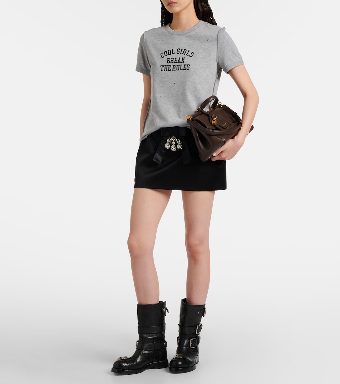 Minifalda de satén duquesa en mezcla de seda | Dolce&Gabbana