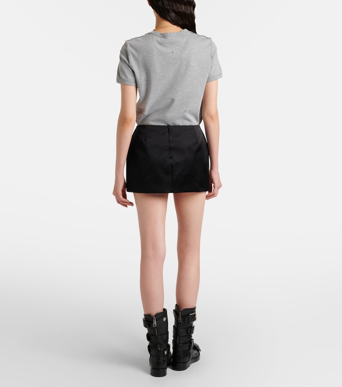 Minifalda de satén duquesa en mezcla de seda | Dolce&Gabbana