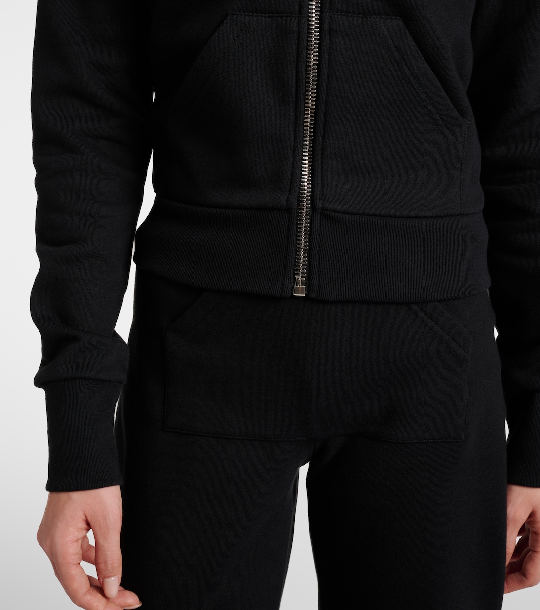Cotton-blend jersey zip-up hoodie | Coperni