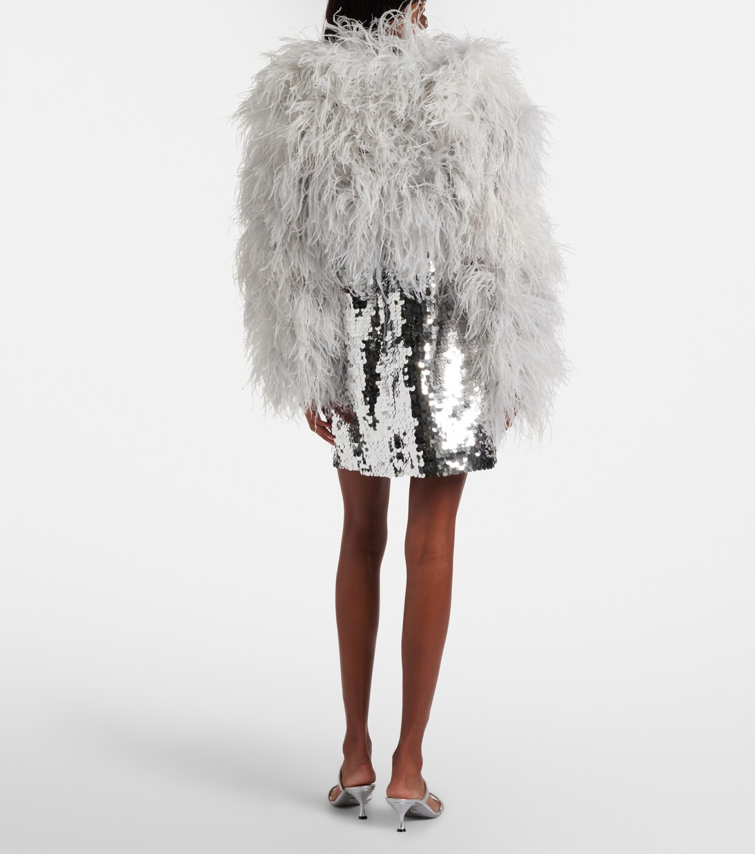 Feather-trimmed cropped jacket | Dolce&Gabbana