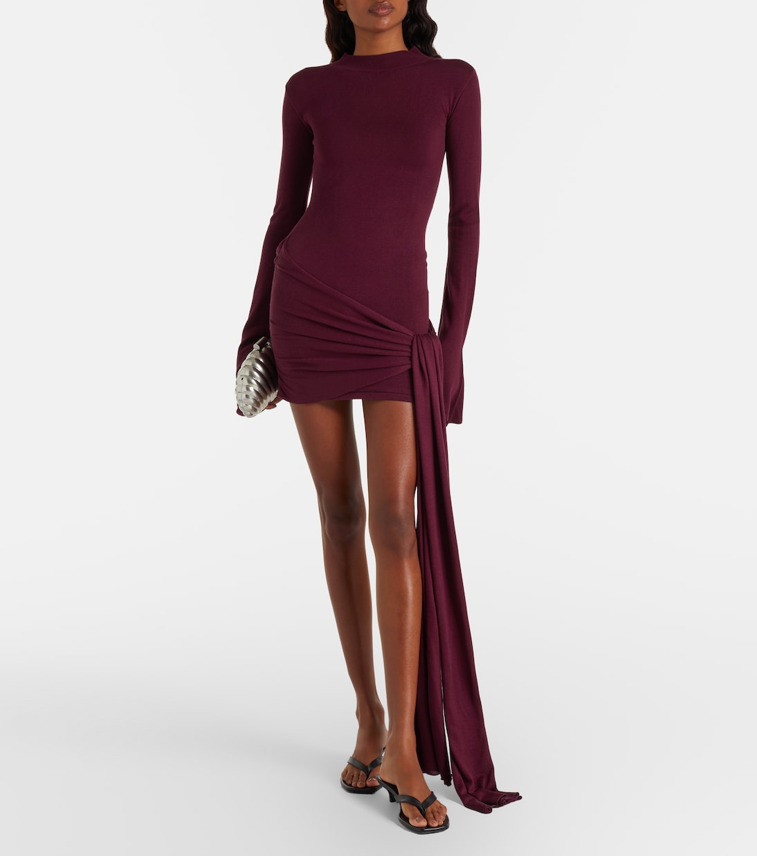 Draped silk-blend jersey minidress | Aya Muse
