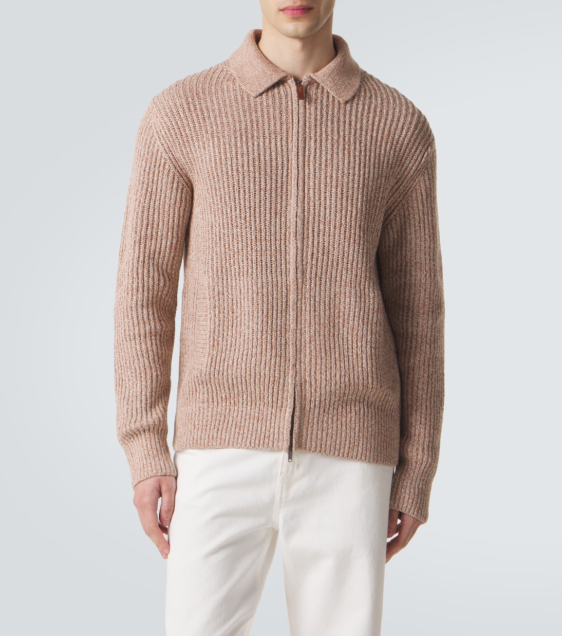 Cotton mouliné zip-up cardigan | Tod's