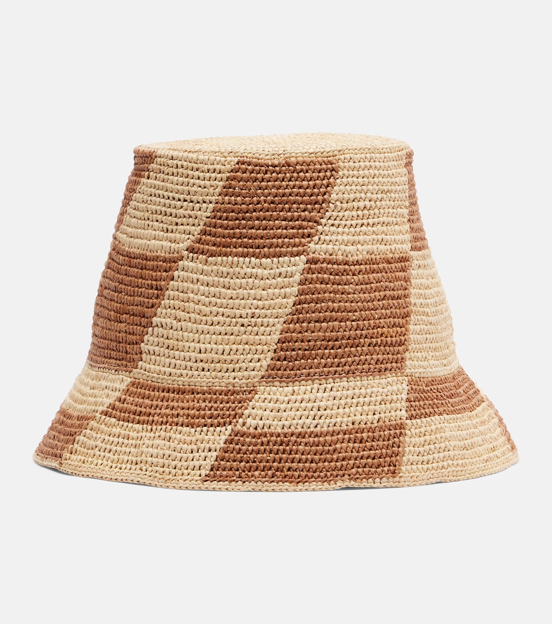 Checked raffia bucket hat | Alémais