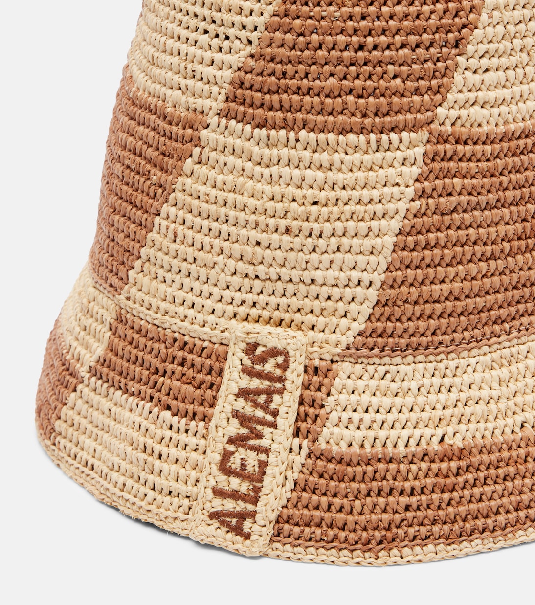 Checked raffia bucket hat | Alémais