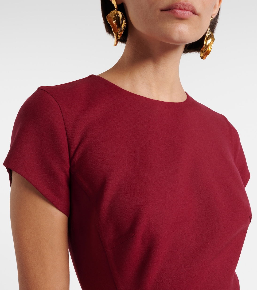 Maxikleid aus Crêpe aus einem Wollgemisch | Oscar de la Renta