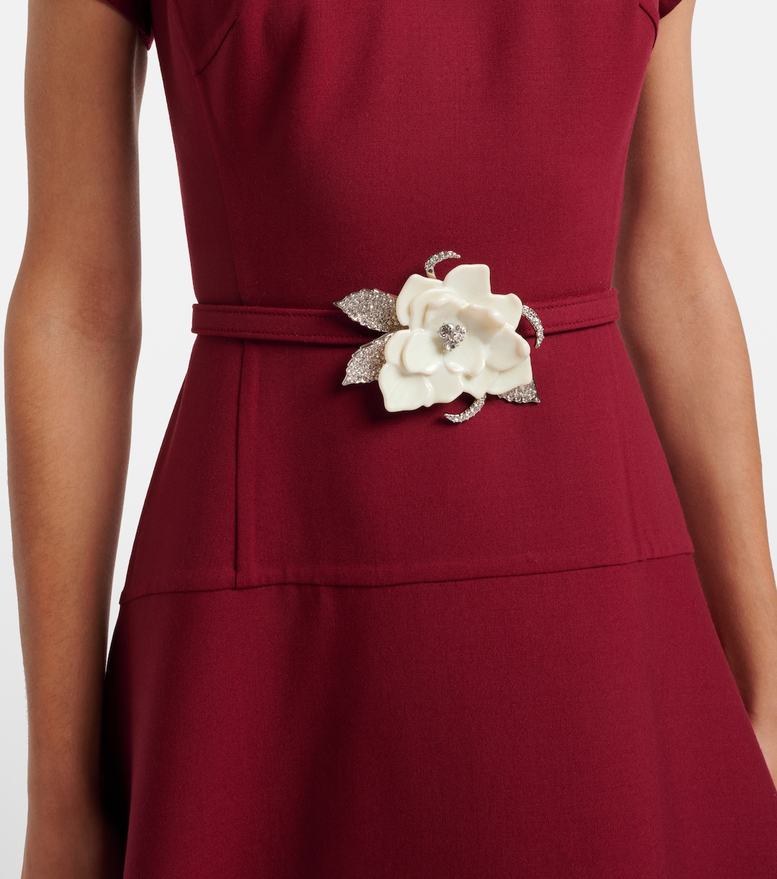 Maxikleid aus Crêpe aus einem Wollgemisch | Oscar de la Renta