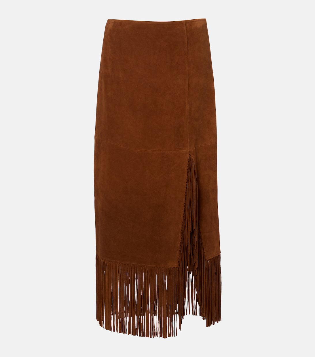Fringed suede midi skirt | Polo Ralph Lauren