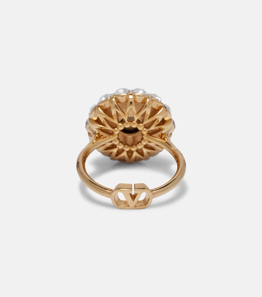 Bague VLogo en émail à cristaux | Valentino