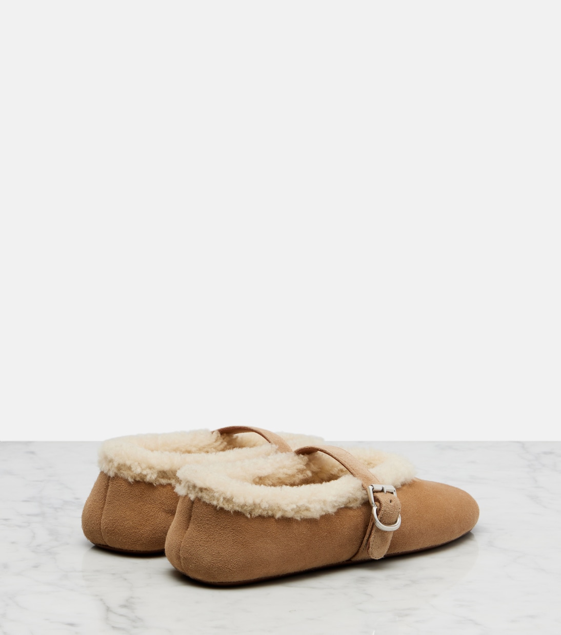 Ballerines en daim et shearling | Alaïa