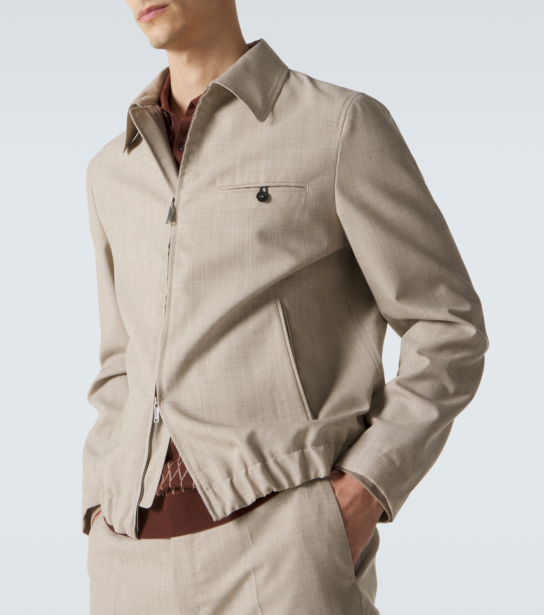 Virgin wool blouson jacket | Slowear