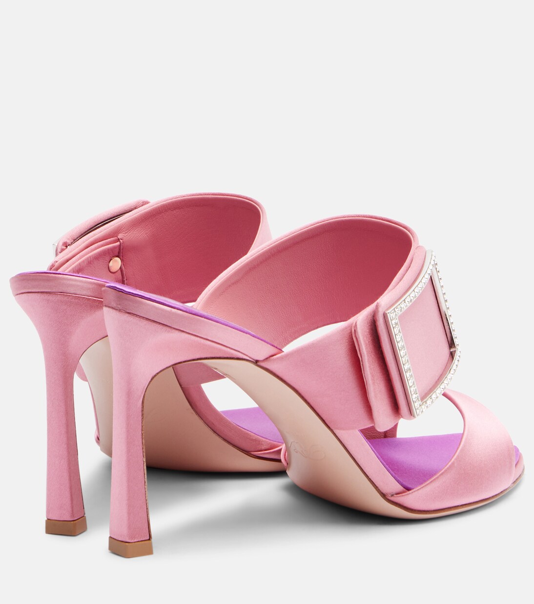 Trompette 85 embellished satin mules | Roger Vivier