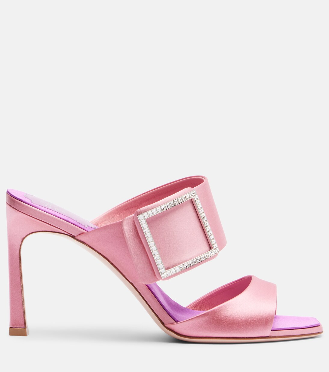 Trompette 85 embellished satin mules | Roger Vivier