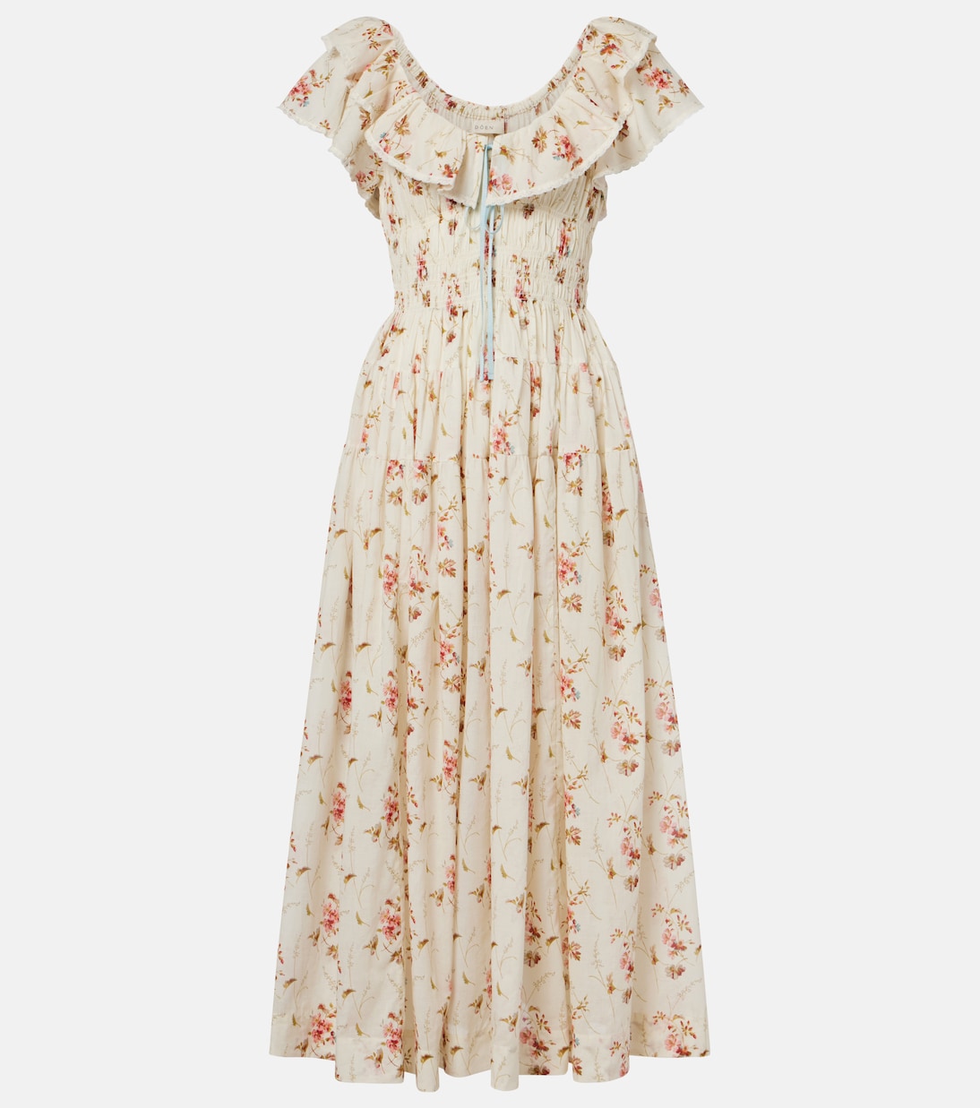 Robe midi Illiana en coton à motif floral | Dôen