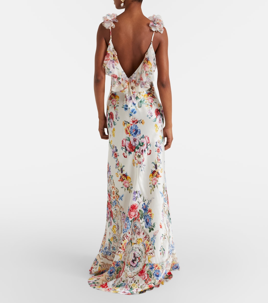 Embellished floral silk slip dress | Camilla