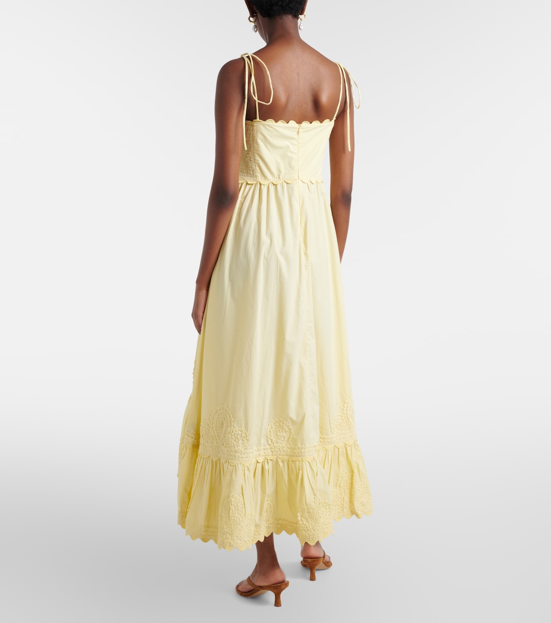 Besticktes Midikleid aus Baumwolle | Juliet Dunn