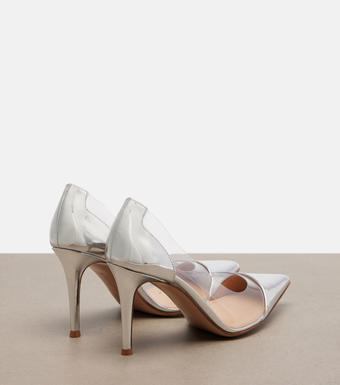 Pumps Plexi mit Metallic-Leder | Gianvito Rossi