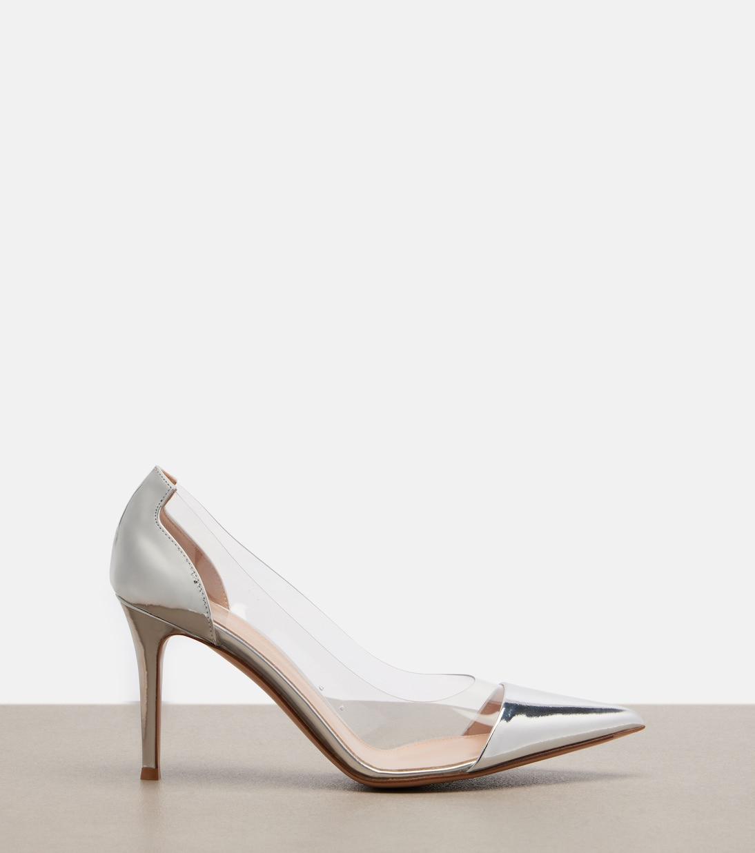 Pumps Plexi mit Metallic-Leder | Gianvito Rossi