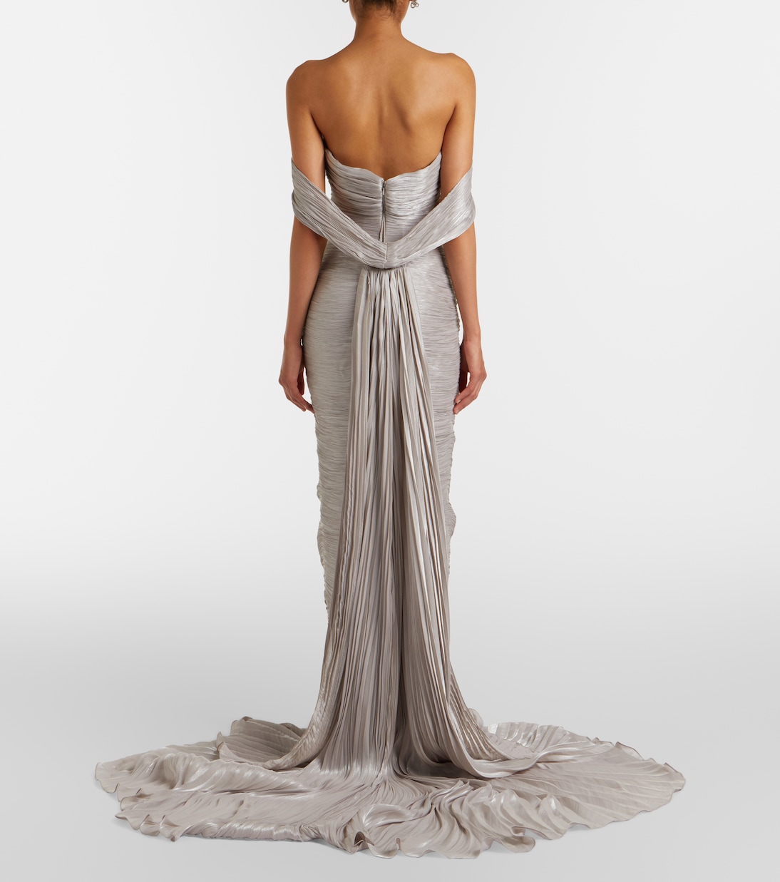 Off-shoulder pleated bustier gown | Marmar Halim