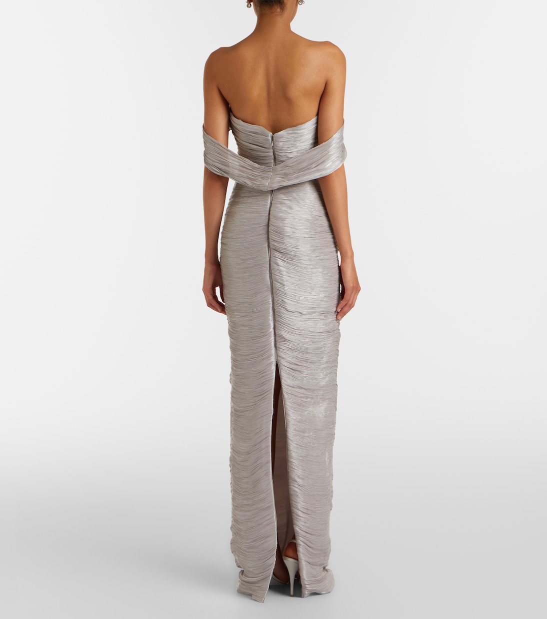 Off-shoulder pleated bustier gown | Marmar Halim