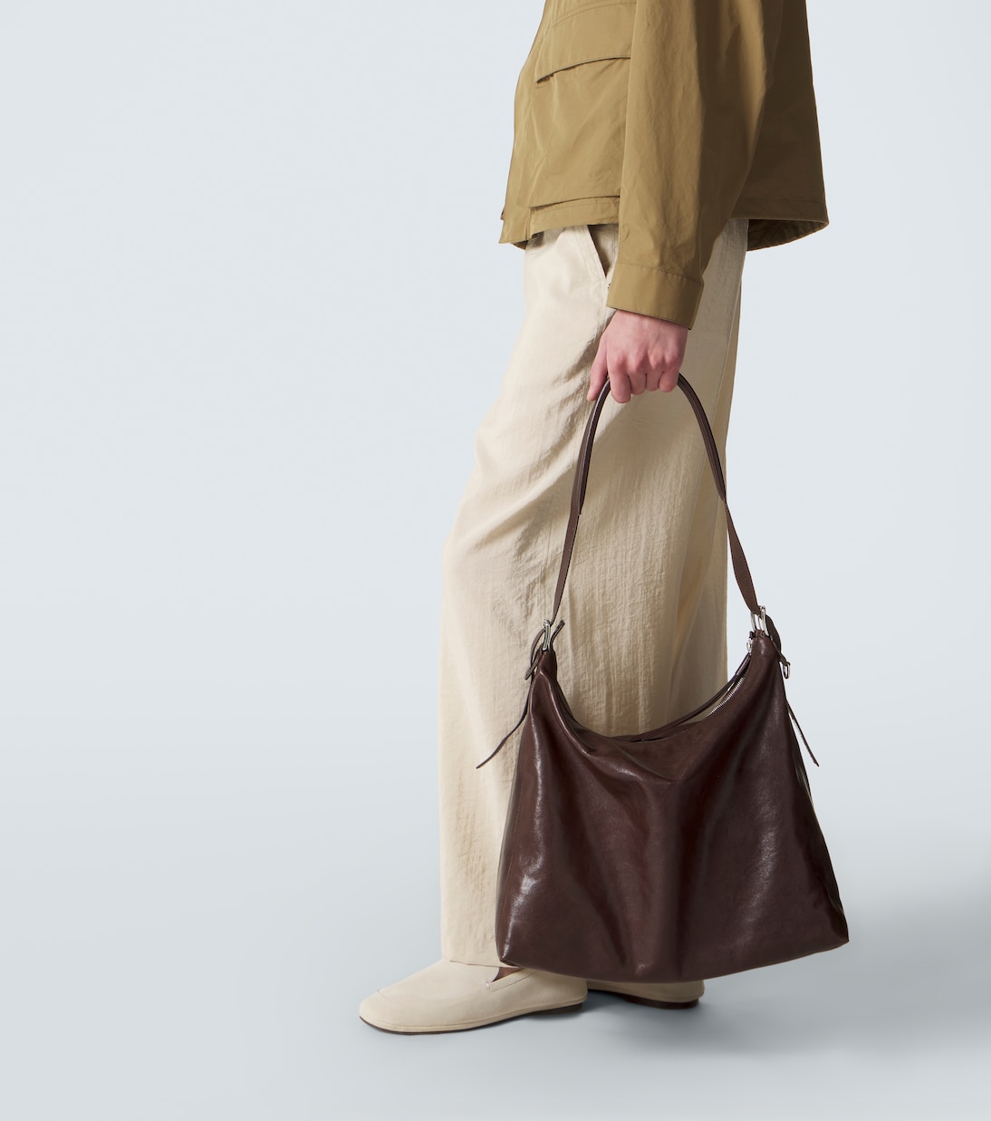 Belted leather shoulder bag | Lemaire