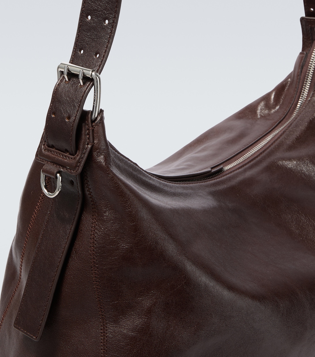 Belted leather shoulder bag | Lemaire