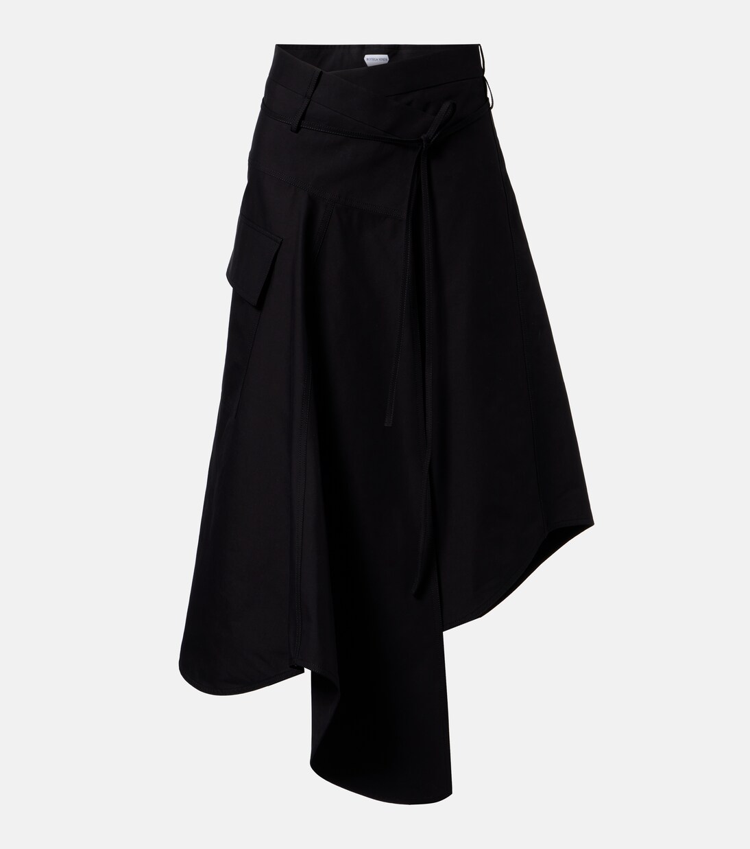 Jupe midi asymétrique en coton | Bottega Veneta