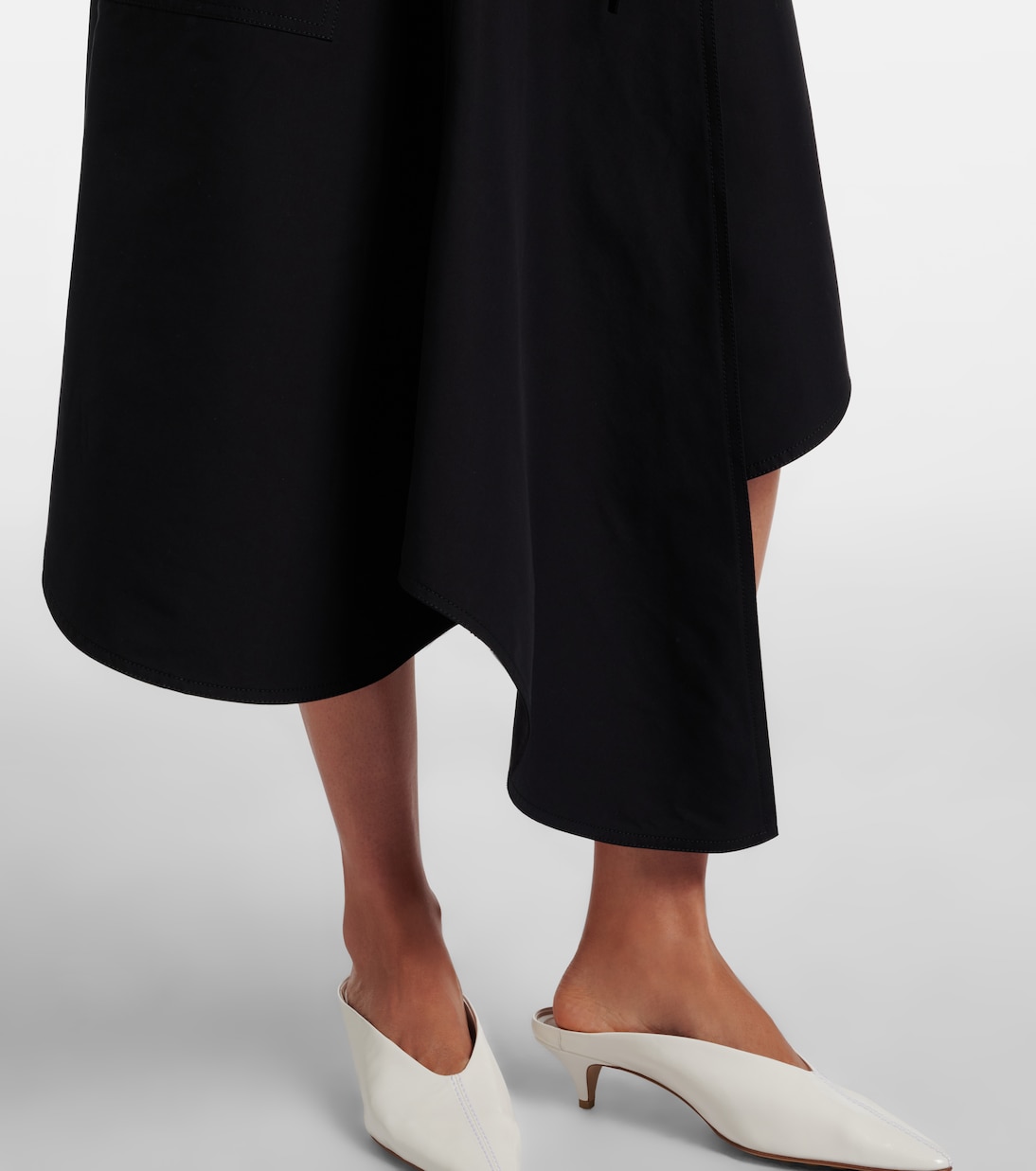 Jupe midi asymétrique en coton | Bottega Veneta
