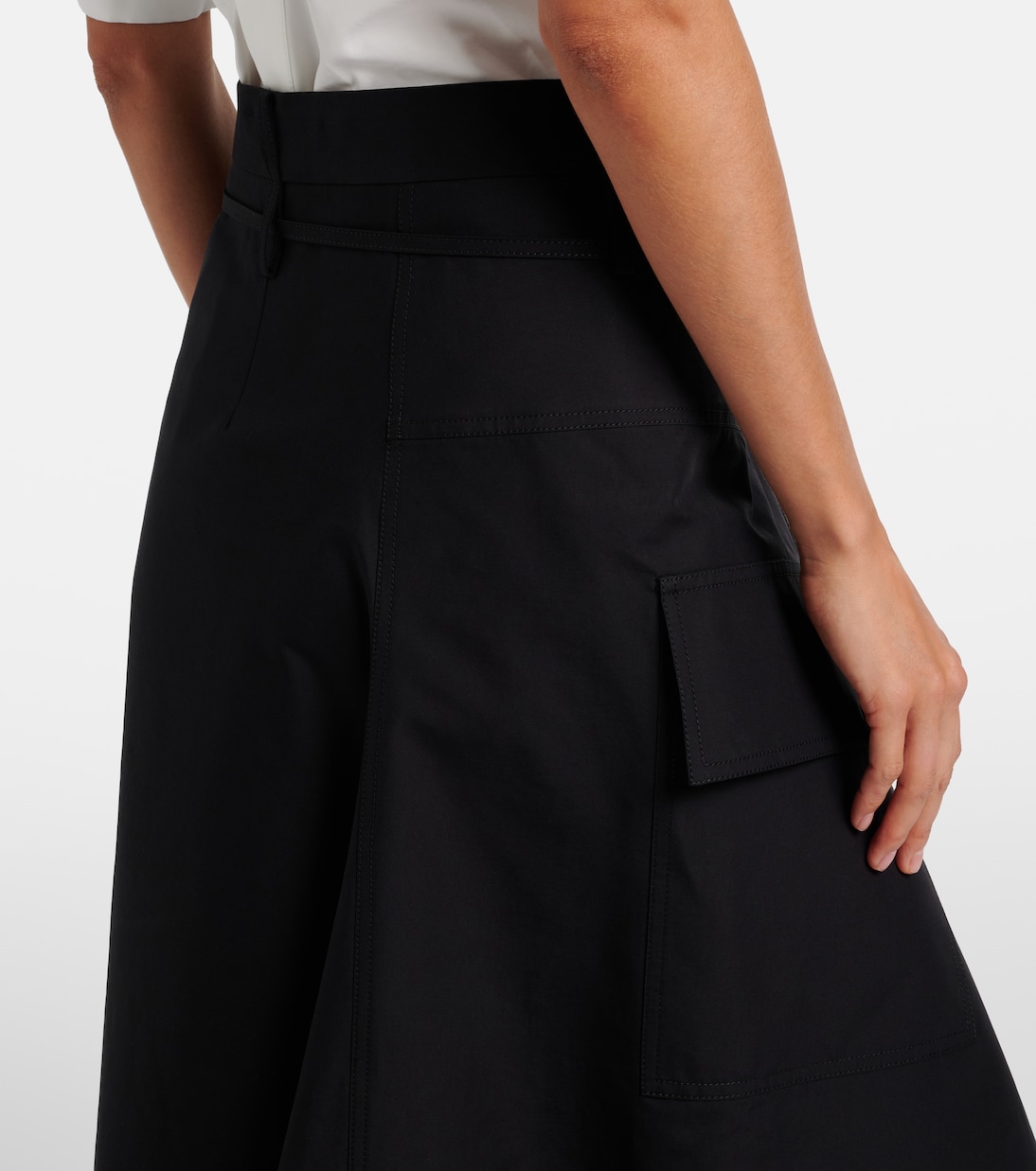 Jupe midi asymétrique en coton | Bottega Veneta