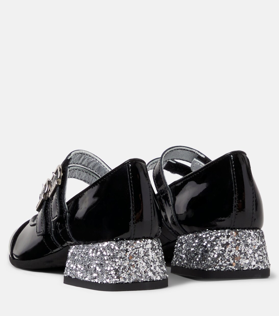 Ballerines Mary Jane en cuir verni à paillettes | Monnalisa