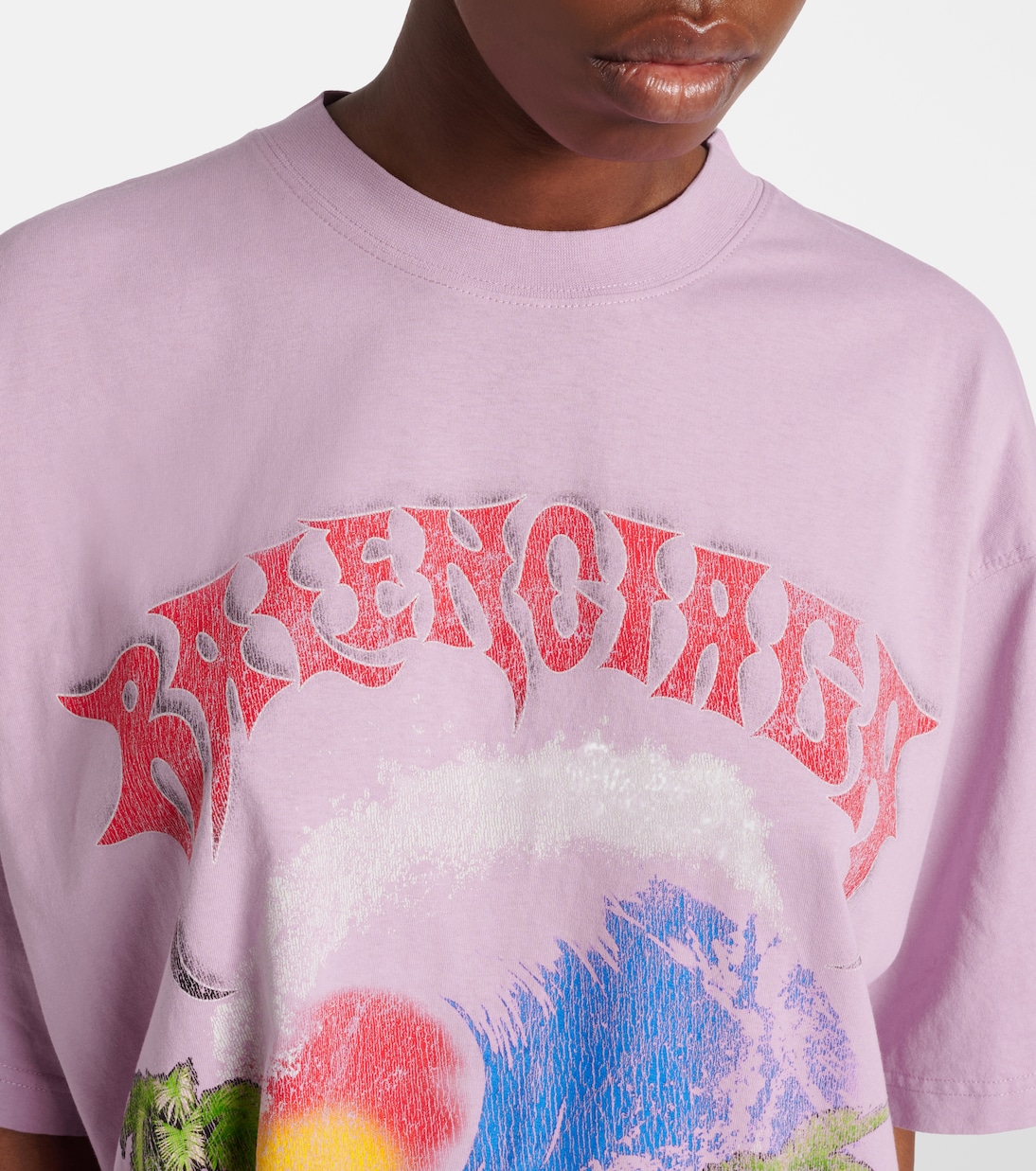 T-shirt in jersey di cotone con stampa | Balenciaga